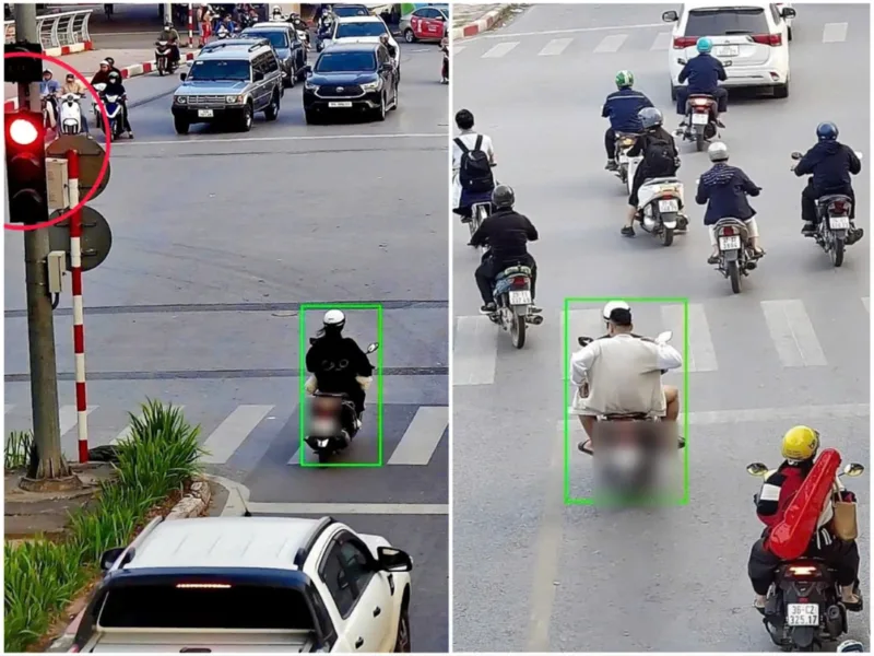 Camera giao thông có thể ghi lại biển số và hành vi vượt đèn đỏ