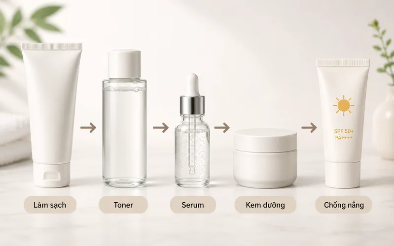 Serum thường được sử dụng sau bước làm sạch và trước kem dưỡng trong chu trình chăm sóc da.