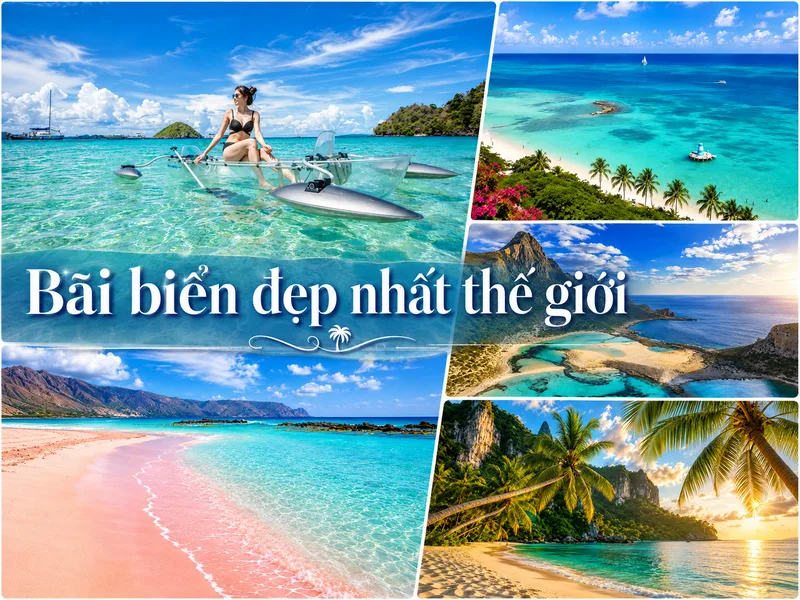 Một bãi biển đẹp nhất thế giới thường hội tụ cảnh quan ấn tượng, nước sạch, hệ sinh thái đa dạng và trải nghiệm du lịch hấp dẫn.